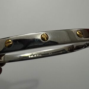 Stainless Steel Italian Square Bracelet with 18k gold Rivets (Unique!)